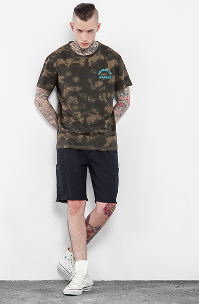 Letter Printed Camo Urban Shirt