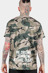 Gothic Font Digital Print Camo Shirt