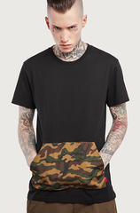 Camo Pocket  Black White Shirt