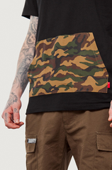 Camo Pocket  Black White Shirt