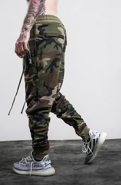 Solid Color Camo Cotton Pants