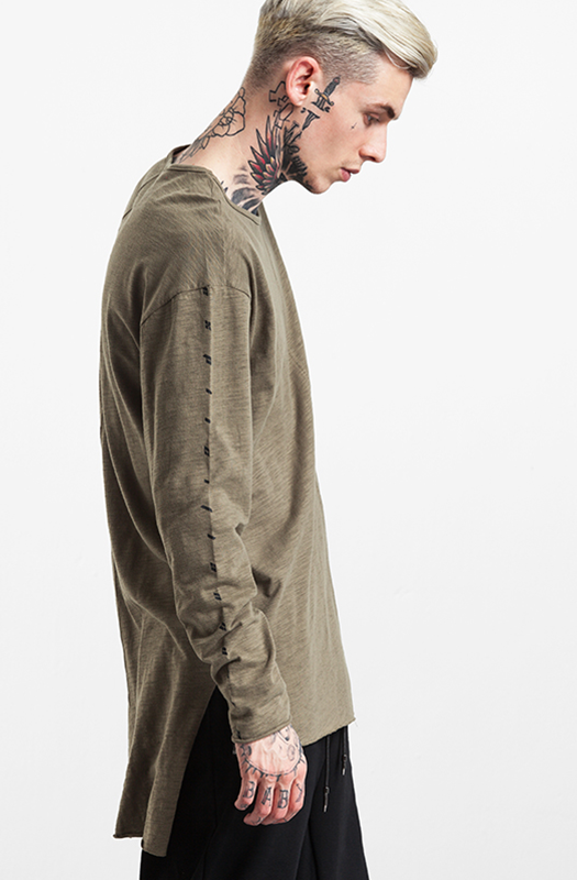 Long Sleeve Raw Edge Shirt