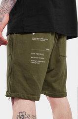 Side Zipper Sweat Shorts